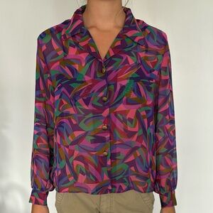 Colourful geometric blouse